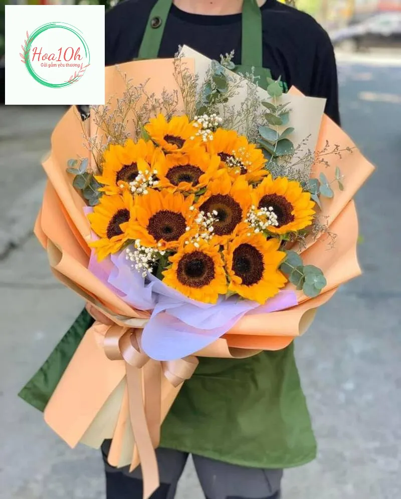 Mẫu 10 bông hoa hướng dương đẹp
