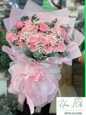 Bó Hoa Ohara Hồng nhẹ nhàng lãng mạn dễ thương và đáng yêu