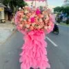 Kệ hoa khai trương Phú Quý An Khang tông màu hồng.Shop Hoa Khai Trương Rẻ Đẹp