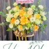 Lẵng hoa để bàn phù hợp tặng sinh nhật, khai trương