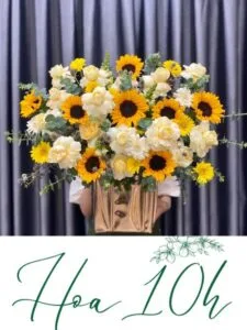 Lẵng hoa hướng dương tri ân thầy cô
