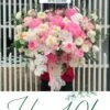 Bình hoa để bàn sang trọng và đẳng cấp, kết hợp của lan hồ điệp, hoa tulip, mẫu đơn.