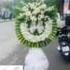 Vòng Hoa Chia Buồn - Bi Ai hoa lan và hoa hồng trắng.