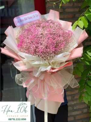 Bó hoa babi hồng dễ thương, đẹp ở đà nẵng
