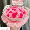 Bó Hoa Sáp Thơm 50 Bông Hồng Kem Mix Hồng Sen