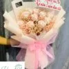 Bó hoa sáp thơm hồng kem mix babi hồng