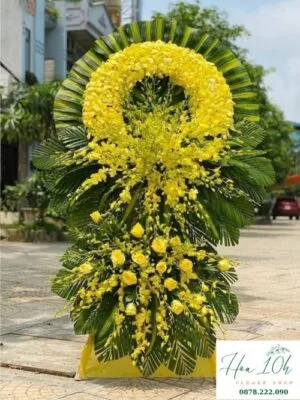 Vòng Hoa Viếng Đám Tang Lan Vàng