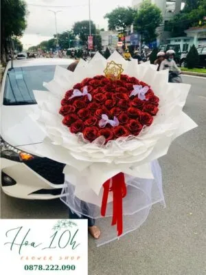 Bó Hoa Sáp Kim Tuyến 50 Bông Đỏ
