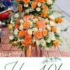Lẵng Hoa Để Bàn 2 Tầng tặng khai trương