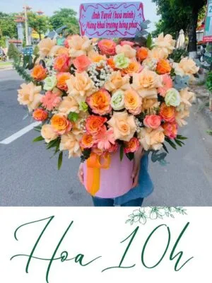 Lẵng hoa mừng khai trương hồng phát to đẹp