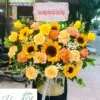 Lẵng hoa hướng dương mix hồng đẹp rẻ tại đà nẵng