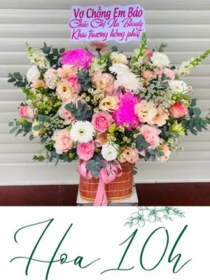 Lẵng Hoa Để Bàn - Rạng Ngời, sản phẩm của shop hoa tươi đà nẵng