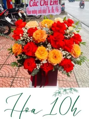 Sức Sống Mới- Lẵng Hoa Để Bàn mừng sinh nhật, khai trương, sự kiện.