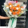 Bó hoa tông màu cam trắng đẹp