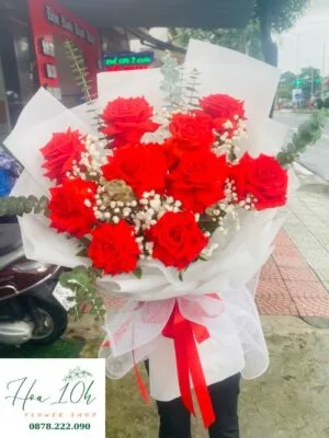 Bó Hoa Hồng Đỏ Pháp - Tỏa Sáng