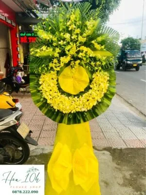 vòng hoa viếng đám tang lan vàng