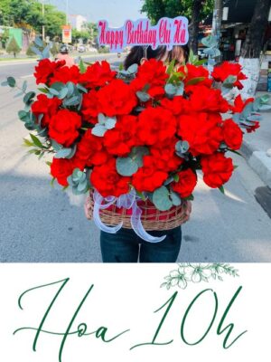Lẵng hoa hồng đỏ chúc mừng sinh nhật
