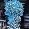 kệ hoa chúc mừng khai trương 3 tầng màu xanh