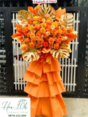 Mẫu kệ hoa tươi chúc mừng hiện đại sang chảnh