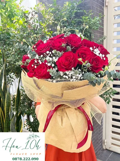 Bó hoa hồng đỏ tại Shop Hoa Bình Thạnh