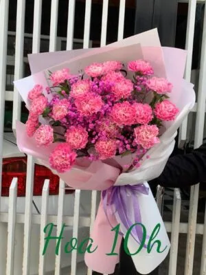 Bó hoa cẩm chướng hồng đẹp, ý nghĩa