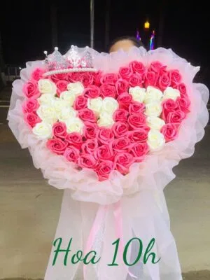 Bó hoa sáp mix tên theo yêu cầu của khách hàng