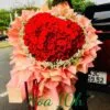 Bó hoa trái tim 100 bông hồng đỏ tặng bạn gái ngày lễ tình nhân valentine 14/2