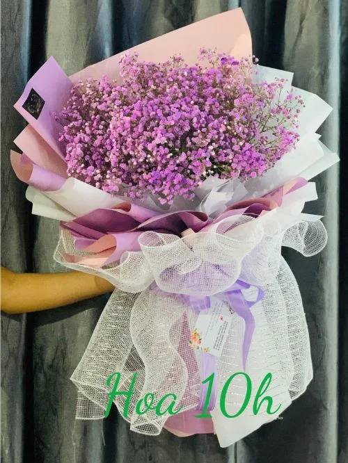 Bó hoa babi tím dấu yêu đẹp dành tặng vợ, mẹ, bạn gái
