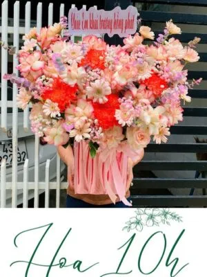 lẵng hoa để bàn happy day tươi tắn nhẹ nhàng cho ngày mới tràn đầy năng lượng
