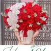 lẵng hoa hồng đỏ pháp mix lan hồ điệp sang trọng