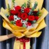 bó hoa hồng đỏ pháp yêu thương nồng nàn