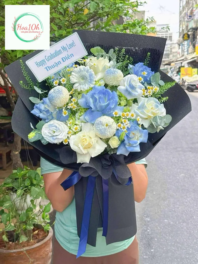 Hoa tặng chồng màu xanh dương cá tính