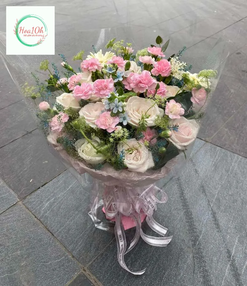 Mẫu Hoa sinh nhật tặng vợ- bạn gái giấy gói trong