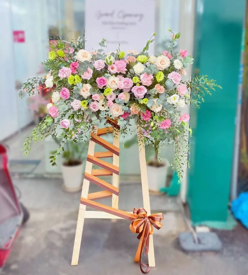 Kệ hoa chúc mừng khai trương thiết kế xu hướng, hiện đại, thẩm mỹ cao