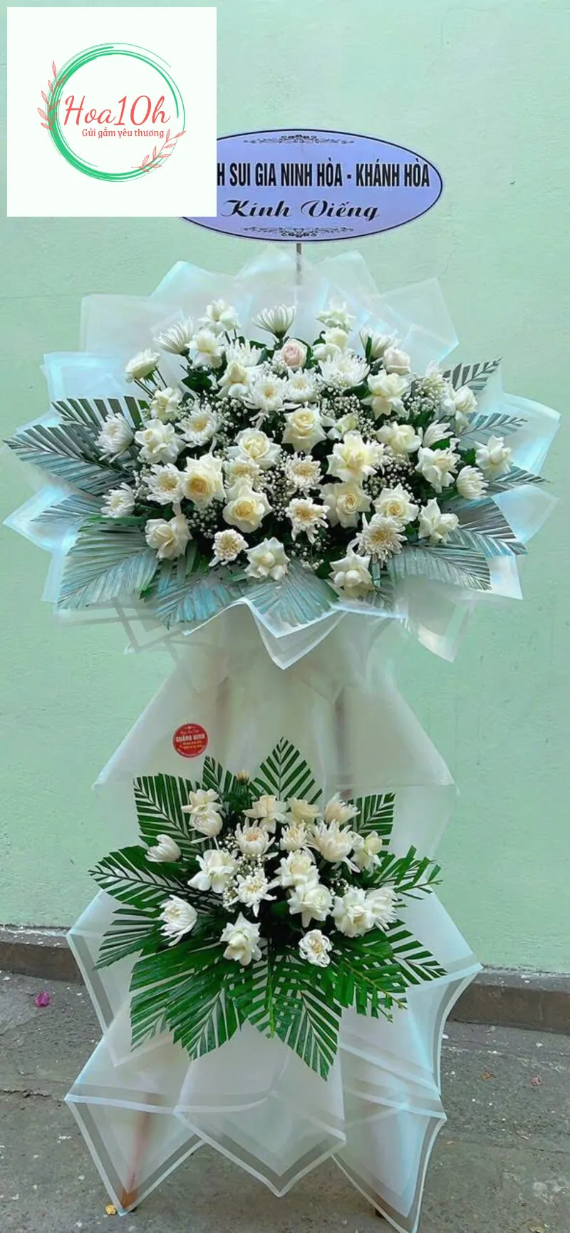 Kệ hoa viếng đám tang hoa cúc trắng