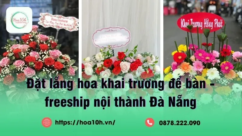 Tặng lẵng hoa khai trương để bàn đẹp, nhỏ gọn nhưng vẫn sang trọng – Gửi lời chúc thành công, phát tài đầy tinh tế