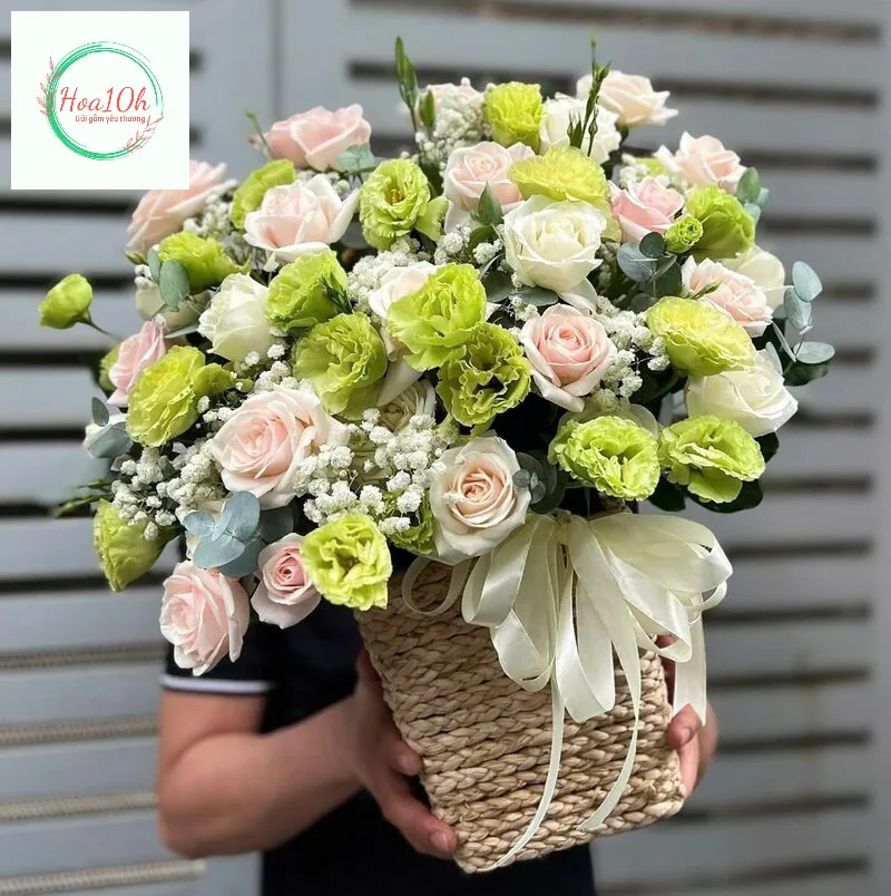 Lãng hoa tặng mẹ màu xanh tươi mới
