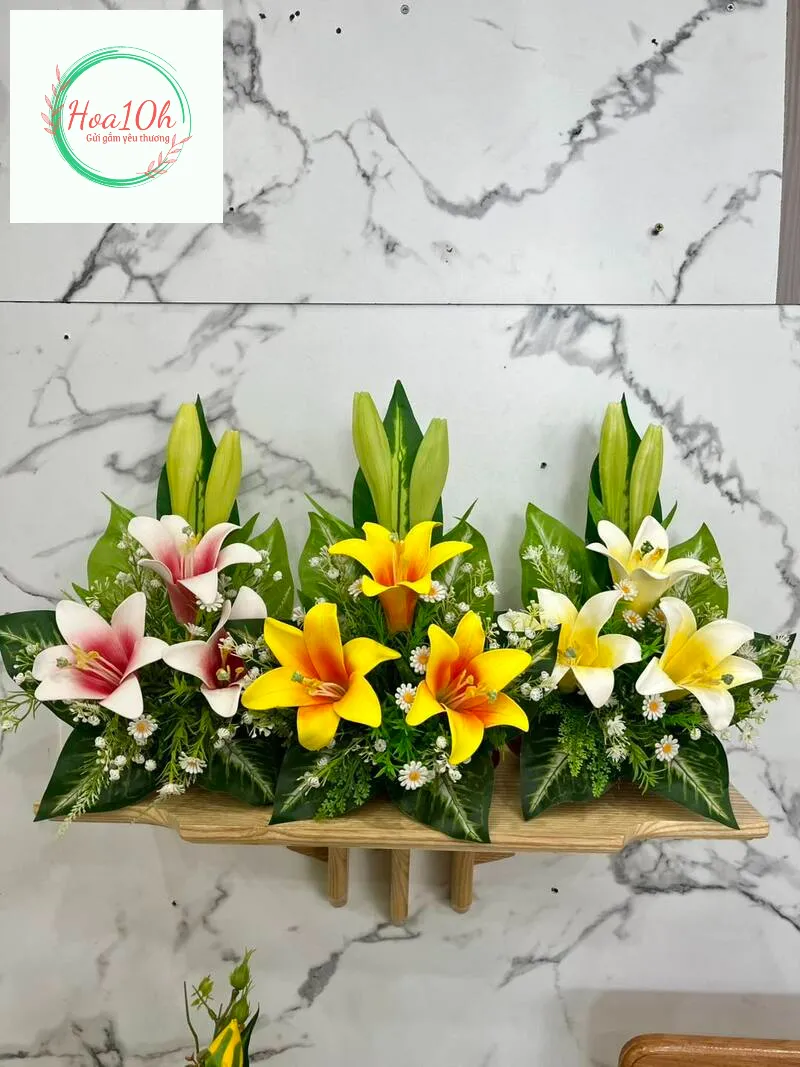 Mẫu cách cắm hoa ly chưng tết đẹp