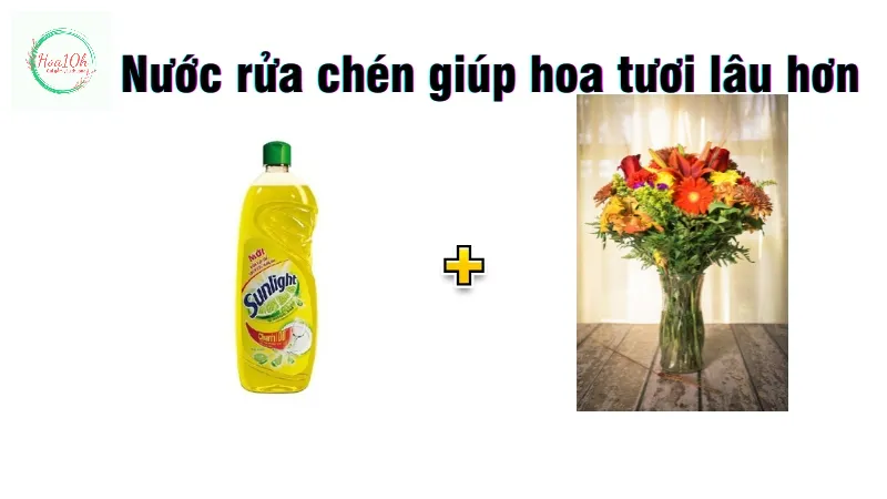 Nước rửa chén giúp làm sạch nước hoa tươi lâu